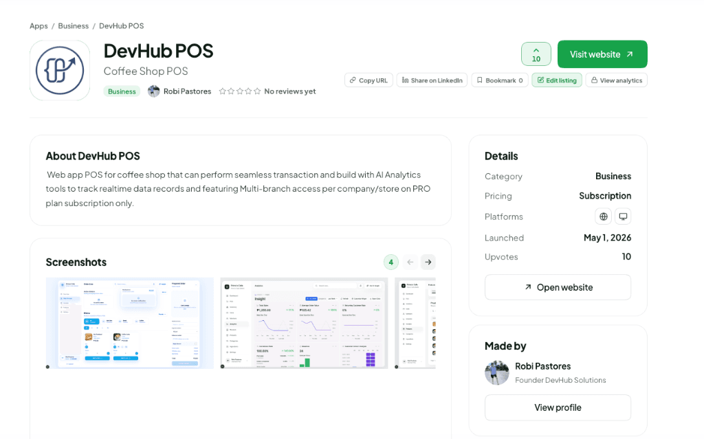 DevHub POS AppBuildersPH Listing